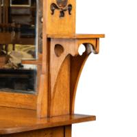 Shapland & Petter. Arts & Crafts Oak Sideboard with Castellated Top & Upper Display - Thumbnail 15