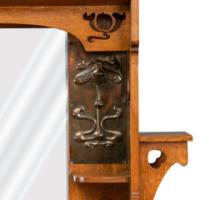 Shapland & Petter. Arts & Crafts Oak Sideboard with Castellated Top & Upper Display - Thumbnail 9