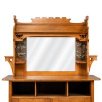 Shapland & Petter. Arts & Crafts Oak Sideboard with Castellated Top & Upper Display - Thumbnail 7