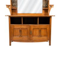 Shapland & Petter. Arts & Crafts Oak Sideboard with Castellated Top & Upper Display - Thumbnail 8