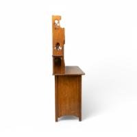 Shapland & Petter. Arts & Crafts Oak Sideboard with Castellated Top & Upper Display - Thumbnail 4