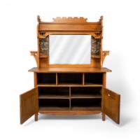 Shapland & Petter. Arts & Crafts Oak Sideboard with Castellated Top & Upper Display - Thumbnail 5
