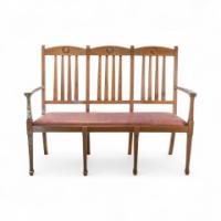 Shapland & Petter, Set of 10 Arts & Crafts Oak Dining Chairs and Matching Settee - Thumbnail 5