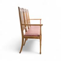 Shapland & Petter, Set of Ten Arts & Crafts Oak Dining Chairs with Matching Settee - Thumbnail 8