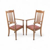Shapland & Petter, Set of Ten Arts & Crafts Oak Dining Chairs with Matching Settee - Thumbnail 11