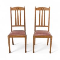 Shapland & Petter, Set of Ten Arts & Crafts Oak Dining Chairs with Matching Settee - Thumbnail 13