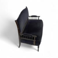 Collinson & Lock. Anglo-Japanese Mahogany Settee with Carved & Scrolled Arms - Thumbnail 5