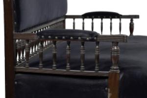 Collinson & Lock. Anglo-Japanese Mahogany Settee with Carved & Scrolled Arms - Thumbnail 8