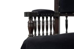 Collinson & Lock. Anglo-Japanese Mahogany Settee with Carved & Scrolled Arms - Thumbnail 10