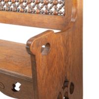 Liberty & Co., Arts & Crafts Oak Settle with Mashrabiya Turnings to the Back - Thumbnail 19