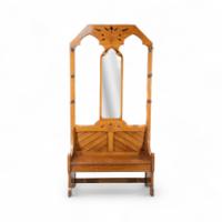 Dr. C. Dresser, Style of. Aesthetic Movement Oak Hallstand with Floral Decoration