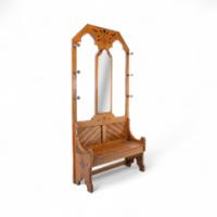 Dr. C. Dresser, Style of. Aesthetic Movement Oak Hallstand with Floral Decoration - Thumbnail 2