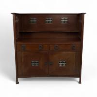 George Montague Ellwood Arts & Crafts Oak Sideboard & 8 Matching Dining Chairs