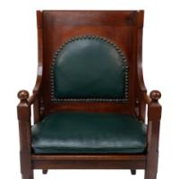 Liberty & Co., Arts & Crafts Oak Armchair with Leather Cushion - Thumbnail 6