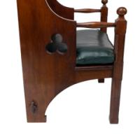 Liberty & Co., Arts & Crafts Oak Armchair with Leather Cushion - Thumbnail 10