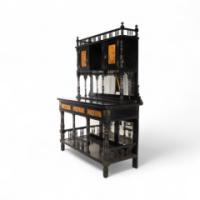 Gillows. A Fine Aesthetic Movement Side Cabinet with Hand Painted Floral Panels - Thumbnail 4