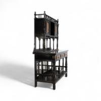 Gillows. A Fine Aesthetic Movement Side Cabinet with Hand Painted Floral Panels - Thumbnail 6