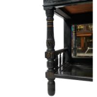 Gillows. A Fine Aesthetic Movement Side Cabinet with Hand Painted Floral Panels - Thumbnail 8