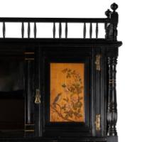 Gillows. A Fine Aesthetic Movement Side Cabinet with Hand Painted Floral Panels - Thumbnail 14