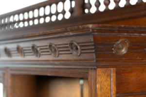 H. W. Batley, attributed. For Gregory & Co. An English Walnut Aesthetic Movement Sideboard - Thumbnail 8