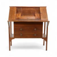 G. M. Ellwood for J. S. Henry. Arts & Crafts Oak Writing Desk - Thumbnail 2