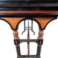 Gillow & Co., attributed, Aesthetic Movement Ebonised Fold-Over Floral Inlaid Card Table - Thumbnail 9