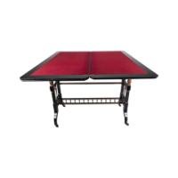 Gillow & Co., attributed, Aesthetic Movement Ebonised Fold-Over Floral Inlaid Card Table - Thumbnail 3