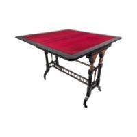Gillow & Co., attributed, Aesthetic Movement Ebonised Fold-Over Floral Inlaid Card Table - Thumbnail 11