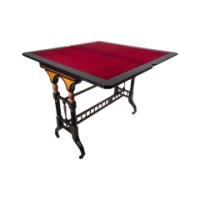 Gillow & Co., attributed, Aesthetic Movement Ebonised Fold-Over Floral Inlaid Card Table - Thumbnail 13