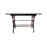 Gillow & Co., attributed, Aesthetic Movement Ebonised Fold-Over Floral Inlaid Card Table - Thumbnail 16