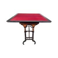 Gillow & Co., attributed, Aesthetic Movement Ebonised Fold-Over Floral Inlaid Card Table - Thumbnail 8