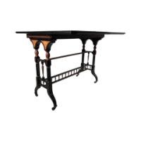 Gillow & Co., attributed, Aesthetic Movement Ebonised Fold-Over Floral Inlaid Card Table - Thumbnail 17