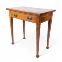 Arts & Crafts, Oak Single Drawer Card or Games Table (c.1900) - Thumbnail 1
