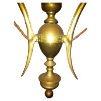 A GEC Arts & Crafts Brass Three Branch Ceiling Light Re-wired in Period Style Cable - Thumbnail 2