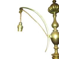 A GEC Arts & Crafts Brass Three Branch Ceiling Light Re-wired in Period Style Cable - Thumbnail 3