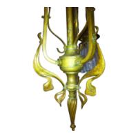 An Art Nouveau Chandelier Retaining the Original Vaseline Shades - Thumbnail 3