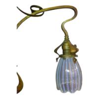 An Art Nouveau Chandelier Retaining the Original Vaseline Shades - Thumbnail 9