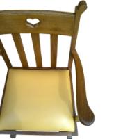 Pair of Oak Armchairs In the style of Liberty & Co. with heart cut-outs backs - Thumbnail 7