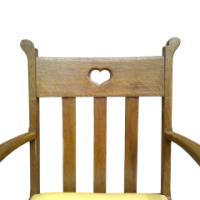 Pair of Oak Armchairs In the style of Liberty & Co. with heart cut-outs backs - Thumbnail 8