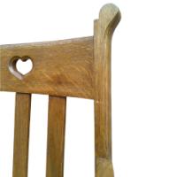 Pair of Oak Armchairs In the style of Liberty & Co. with heart cut-outs backs - Thumbnail 9