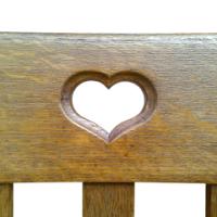 Pair of Oak Armchairs In the style of Liberty & Co. with heart cut-outs backs - Thumbnail 10
