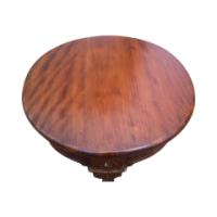 Arts & Crafts/Art Nouveau Cast Iron Circular Side Table with a Solid Walnut Top - Thumbnail 5