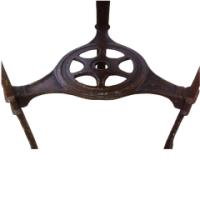 Arts & Crafts/Art Nouveau Cast Iron Circular Side Table with a Solid Walnut Top - Thumbnail 7