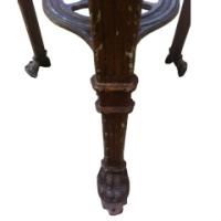Arts & Crafts/Art Nouveau Cast Iron Circular Side Table with a Solid Walnut Top - Thumbnail 8