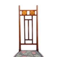 E. G. Punnett for Liberty & Co., a Walnut Side Chair with Inlaid Floral Decoration - Thumbnail 5