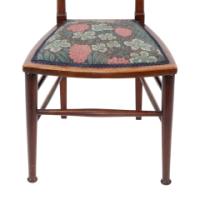 E. G. Punnett for Liberty & Co., Walnut Side Chair with Inlaid Floral Decoration - Thumbnail 6