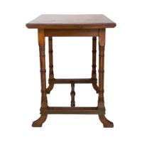 Aesthetic Movement Oak Oblong Side Table with Ring Turned Legs, & Splayed Feet - Thumbnail 4