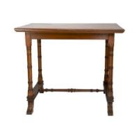 Aesthetic Movement Oak Oblong Side Table with Ring Turned Legs, & Splayed Feet - Thumbnail 5