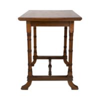 Aesthetic Movement Oak Oblong Side Table with Ring Turned Legs, & Splayed Feet - Thumbnail 6