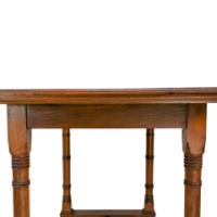Aesthetic Movement Oak Oblong Side Table with Ring Turned Legs, & Splayed Feet - Thumbnail 8